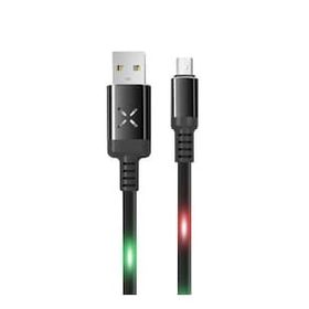 Konfulon DC-09 Ses Duyarlı Işıklı Siyah 1 mt 2A Micro USB Kablo