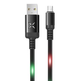 Konfulon DC-09 Ses Duyarlı Işıklı Siyah 1 mt 2A Micro USB Kablo