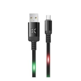 Konfulon DC-09 Ses Duyarlı Işıklı Siyah 1 mt 2A Micro USB Kablo