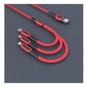 Konfulon DC-19 3 in 1 Kırmızı 1.3 mt 3A USB Kablo