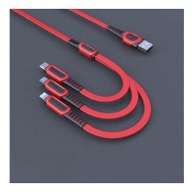Konfulon DC-19 3 in 1 Kırmızı 1.3 mt 3A USB Kablo