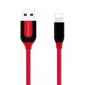 Konfulon S51 1 m 3A Siyah Kırmızı Iphone Uyumlu Lightning Kablo