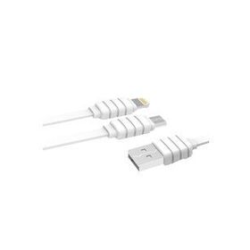 Konfulon S56 2 in 1 1.2 mt 2.1A Lightning Beyaz Micro USB Kablo