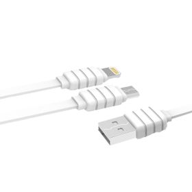 Konfulon S56 2 in 1 1.2 mt 2.1A Lightning Beyaz Micro USB Kablo