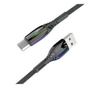 Konfulon S91 Ledli 1 mt 2.4A Siyah Micro USB Kablo