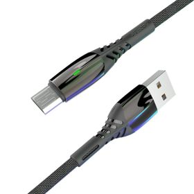Konfulon S91 Ledli 1 mt 2.4A Siyah Micro USB Kablo