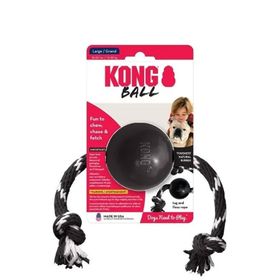 Kong Extreme Siyah Large Top İp Sallantılı Sesli Sert Plastik Köpek Oyuncağı
