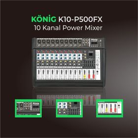 Konig K-10P 500FX Diamond 2x250 W 10 Kanal Power Mixer