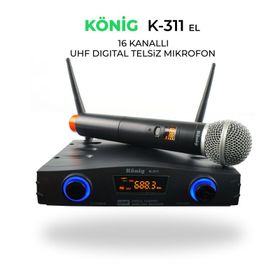 Konig K-311 Uhf Tek Kanal Yaka Mikrofon