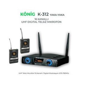 Konig K-312 Çift Yaka 16 Kanal Uhf Telsiz Mikrofon