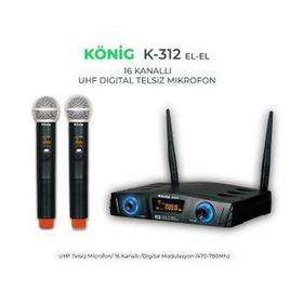 Konig K-312 Çift Yaka 16 Kanal Uhf Telsiz Mikrofon