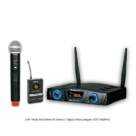 Konig K-312 Çift Yaka 16 Kanal Uhf Telsiz Mikrofon