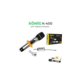 Konig K-400E Şarjlı Uhf Telsiz Kablosuz El Mikrofonu