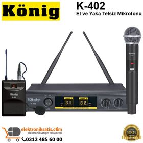 Konig K-402 El Yaka İki Kanal Uhf Telsiz Mikrofon