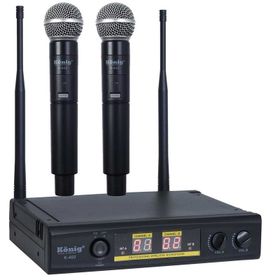 Konig K-402 El Yaka İki Kanal Uhf Telsiz Mikrofon
