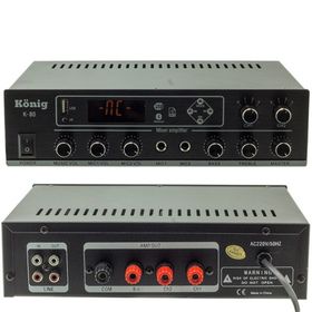 Konig K-80 80W USB-SD-Bluetooth Destekli 2 Bölgeli Trafolu Mixer Anfi