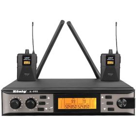 Konig K-990 Yaka Yaka Çift Kanal UHF Telsiz Mikrofon