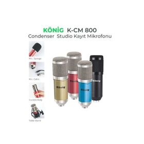 Konig K-CM 800 Siyah Condanser Stüdyo Kayıt Mikrofonu