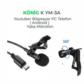 Konig K-YM3A Android Telefon Yaka Mikrofonu