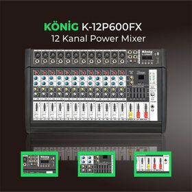 Konig K10 P-500FX 10 Ch 2x250 W Amfili Power Mikser