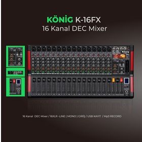 Konig K16 16 Kanallı FX Deck Mikser