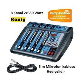 Konig KA-8700P 2x350W 8 Kanal Power Mikser