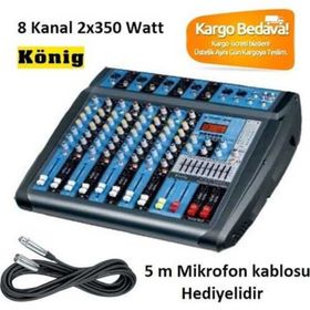 Konig KA-8700P 2x350W 8 Kanal Power Mikser
