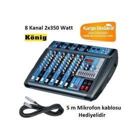 Konig KA-8700P 2x350W 8 Kanal Power Mikser