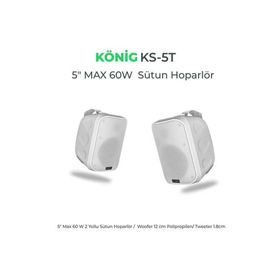 Konig KS-5T 5 inç 60 Watt İki Yollu Çift Kademeli Duvar Hoparlörü