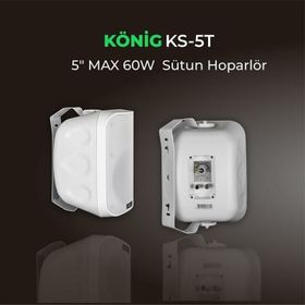 Konig KS-5T 5 inç 60 Watt İki Yollu Çift Kademeli Duvar Hoparlörü