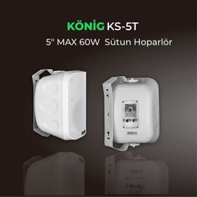 Konig KS-5T 5 inç 60 Watt İki Yollu Çift Kademeli Duvar Hoparlörü