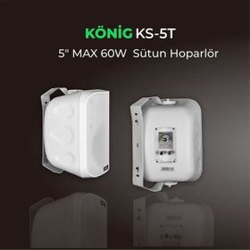 Konig KS-5T 5 inç 60 Watt İki Yollu Çift Kademeli Duvar Hoparlörü