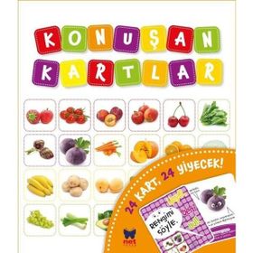 Konuşan Kartlar - 24 Kart 24 Yiyecek - Net Çocuk Yayınları