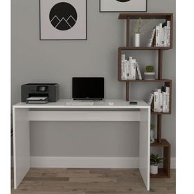 Koordinat Mobilya Beyaz Ceviz 120x50 Pratik Kitaplıklı Çalışma Masası