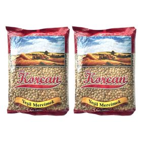 Korcan 1 kg Yeşil Mercimek (2 adet)