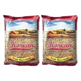 Korcan 1 kg Yeşil Mercimek (2 adet)