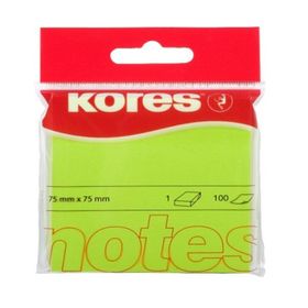 Kores 100 Yaprak 75x75 mm Neon Yeşil Yapışkanlı Not Kağıdı