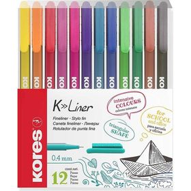 Kores 12'li 0.4 mm İnce Uçlu Yazı ve Çizim Kalemi