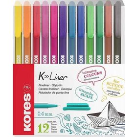 Kores 12'li 0.4 mm İnce Uçlu Yazı ve Çizim Kalemi