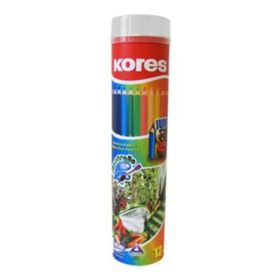 Kores Jumbo 12'li Üçgen + Kalemtraş Kuru Boya