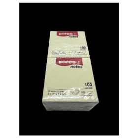 Kores Sarı 75x75 mm Yapışkanlı Not Kağıdı