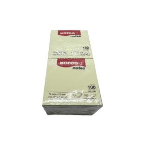 Kores Sarı 75x75 mm Yapışkanlı Not Kağıdı