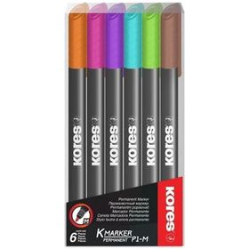 Kores Set 6'lı Pvc Permanet Marker