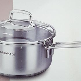 Korkmaz A1648 Çelik Cam Kapaklı Sos Tenceresi