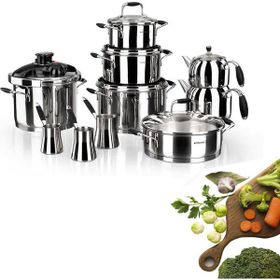 Korkmaz A1739 Flora Siyah 17 Parça Hiper Set