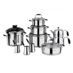 Korkmaz A1758 Siyah Flora 14 Parça Hiper Set