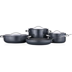 Korkmaz A2620-2 Siyah Linea Plus 7 Parça Cosmica Tencere Seti