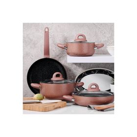 Korkmaz A2894 Bella Granit Rosegold 7 Parça Tencere Seti