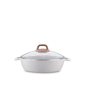Korkmaz A2982 Gusto 26x7 cm Seramik Beyaz Kısa Tencere