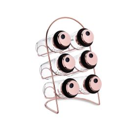 Korkmaz A5530 Rose Gold Stora Glass 7 Parça Baharat Seti